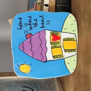 Silvestri Ceramic Art Pottery "Home is Where the Heart Is" Wall Hanging